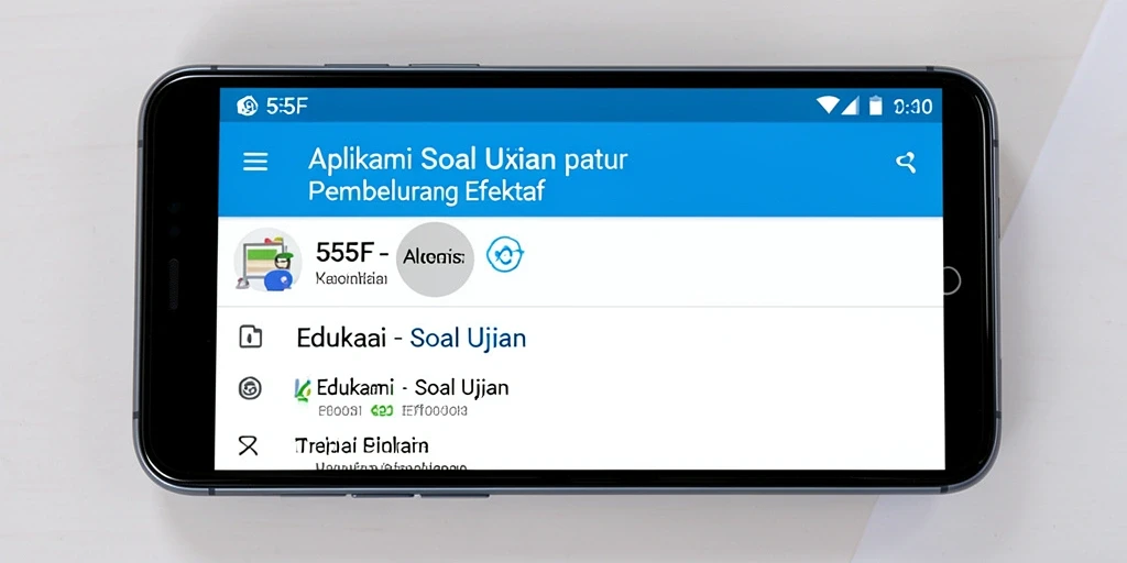 Tampilan antarmuka aplikasi 555F yang interaktif untuk soal ujian.