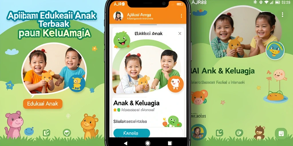 Antarmuka aplikasi AJR88 yang menarik dan ramah anak.