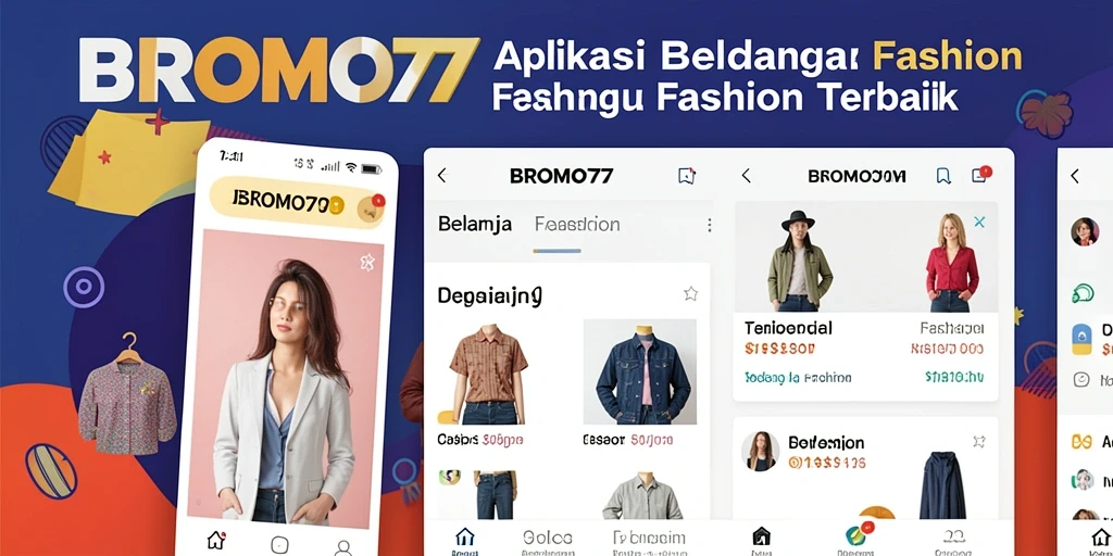 Tampilan antarmuka aplikasi BROMO77 untuk belanja fashion yang mudah digunakan.
