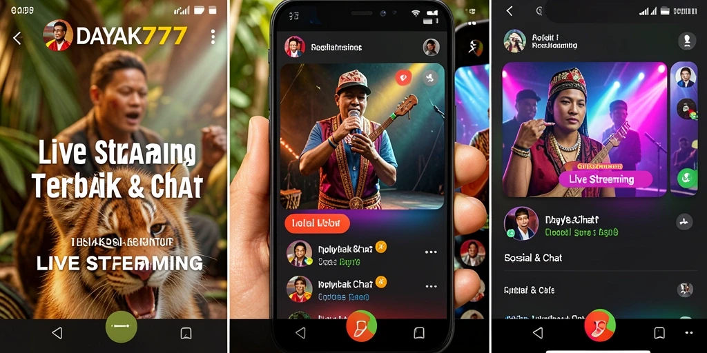 Tampilan antarmuka utama DAYAK777 dengan fungsi Live Streaming yang mudah digunakan.