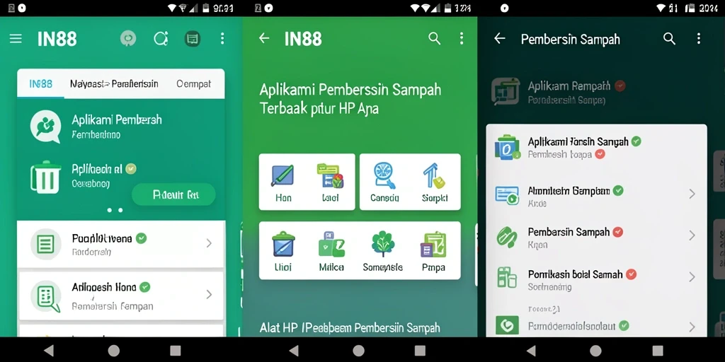 Screenshot aplikasi IN88 yang menunjukkan fitur pembersih sampah yang efisien.