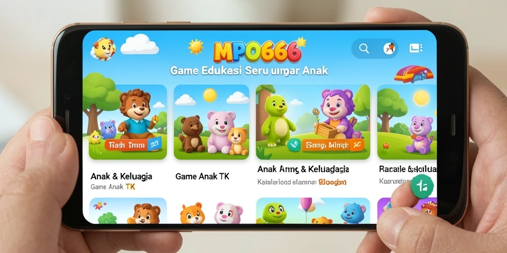 Antarmuka interaktif dan warna-warni dari aplikasi Game Anak TK