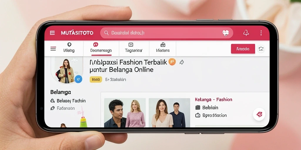 Tampilan antarmuka aplikasi Fashion MUTASITOTO yang menarik dan fungsional.